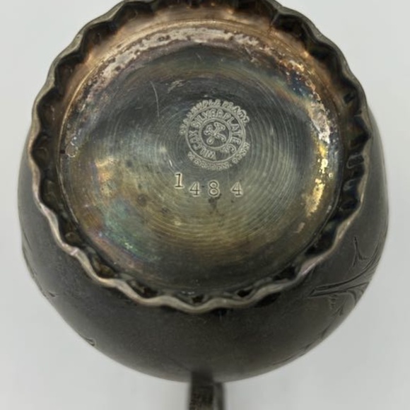 Antique Wilcox Silverplate Quadruple Plate Vase Urn 4" Snake-Scale Handles - Picture 7 of 10